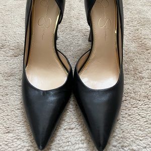 Jessica Simpson Prizma Leather d’Orsay Pumps/Black/Size: 8 1/2